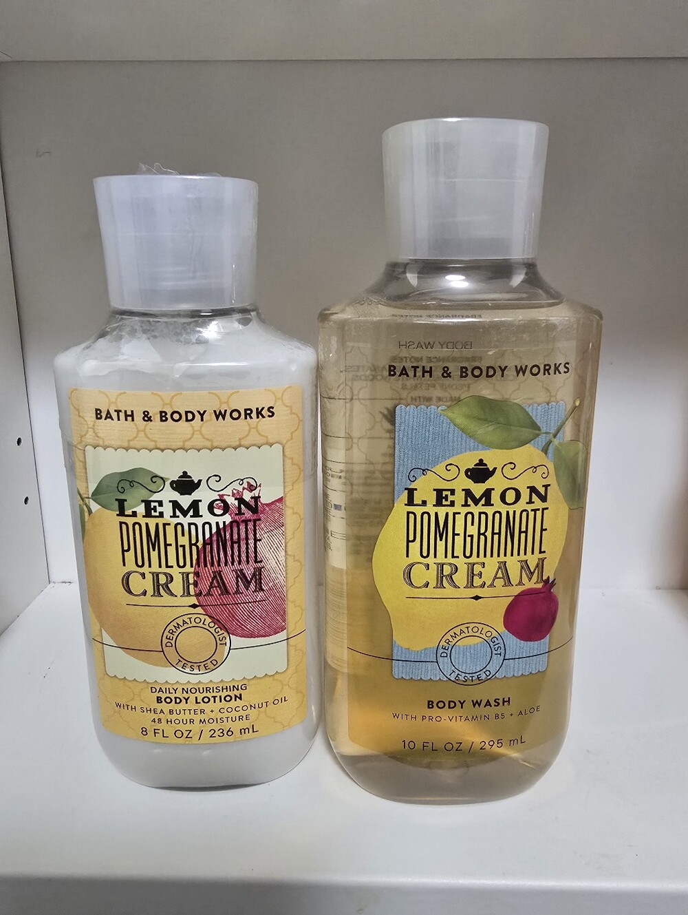 Bath & Body Works Lemon Pomegranate Cream Body Wash and Lotion